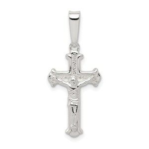 Million Charms 925 Sterling Silver Polished Crucifix Necklace Charm Pendant